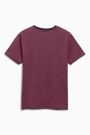 Red/Navy Textured Stripe T-Shirt